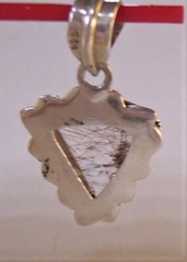 sterling silver rutilated quartz triangle 22 mm pendant for a necklace 925 USA