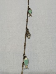 Vintage Fish & Shell Charm Necklace Enamel Cruise Coastal Beach Jewelry ~30″