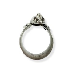 Vintage Sterling Silver & Rutilated Clear Quartz Ring – JM, 1994 Size 9.75