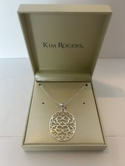 Kim Rogers 18” Silvertone Necklace Gift Boxed Costume Everyday Special Occasion
