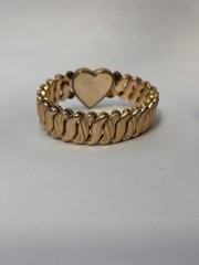 Vintage Marine Logo On Heart Expandable Sweetheart Bracelet Gold Tone