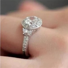 2.50Ct Art Deco Style Lab Created Diamond Engagement 14K White Gold Finish Ring
