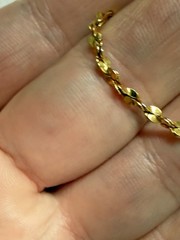 LR LADT Remington goldtone Sparkly Twisted Chain Necklace 24″