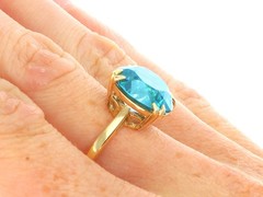 Antique 10.90Ct High Zircon and 18k Yellow Gold Solitaire Ring Circa 1910