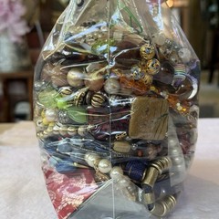Vtg Craft Jewelry Lot Over 5 LBS Repurpose Beads Gemstones Harvest AB 6/26 CL