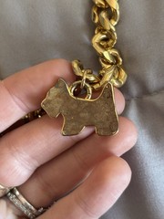 Vintage Rare Runway Carolee Gold Chain Scottie Dog Necklace