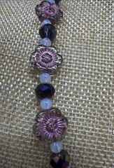 Czech Glass Necklace Fire Opal AB Beads 22” Tagged By Maker