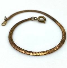 Vintage Brass Plated Snake Chain Bracelet (7 Inches) (FC43)