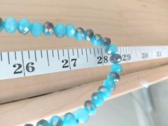 Blue AB Faceted Beaded Necklace/ Sparkling/ Very Good Condition/ No Clasp