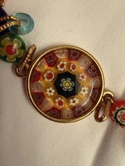 SWEET ROMANCE Millefiori Murano venetian glass style Charm Necklace jewelry