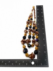 Vintage Signed W Germany Double Strand Lucite AB Bead Necklace 20” MCM