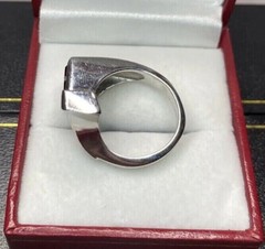 Square Cut Bypass Art Deco Style Ring 2 Ct Lab Created Ruby 14k White Gold Over