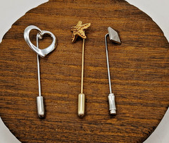 Vintage Sarah Coventry Gold & Silver Tone Sea Star Heart Triangle Stick Pins