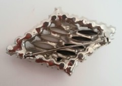 Vintage Black And White Navette Brooch Juliana D & E