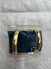 VTG NWT Whiting & Davis Gold Tone Hoop Clip Earrings Quiet Luxury Mod Chic
