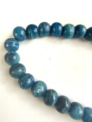 Vintage Blue Kyanite Beaded Necklace With Gold-Tone Spring Clasp