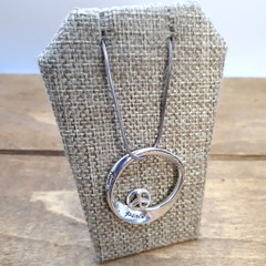 Vintage LA Studio Signed Sterling Silver Peace Slide Pendant Necklace 18″