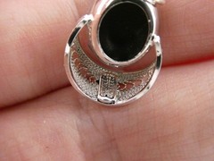 Sorrento Sterling Silver Carved Abalone Shell Cameo Pendant 1.7g 925 7/8 Inch