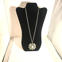 Vintage Southwest style Silver Tone Medallion pendant: Turquoise color cabochon