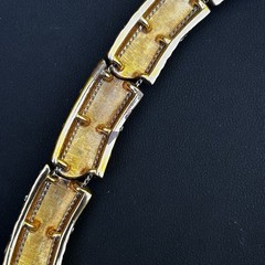 Vintage Swarovski Gold Tone Crystal Floral Link Necklace 16” Signed Swan Retired