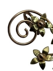 VTG Sterling Silver 925 Floral Ear Climber Swirl Earrings Gold Plated Clip On
