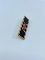 Vintage Revlon Pin Brooch Rectangle Black and Red Enamel Gold Tone