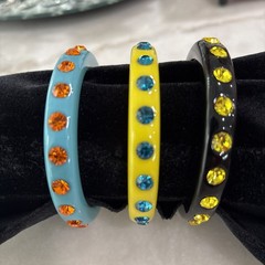 Vintage Juicy Couture Resin Bangle Bracelets With Rhinestones Lot Of 3