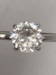 Vintage Vanderbilt Jewel 1 Ct Solitaire CZ Ring Size 8 Mid-Century 1940s 1950s