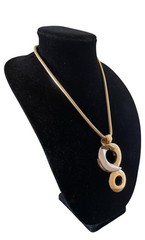 Vintage Christian Dior 1974 Germany Gold & Silver Tone Modernist Necklace