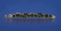 Juliana D & E Layered Jet Black Silvertone 5 Link Bracelet 6.50 BOOK Ref 1062