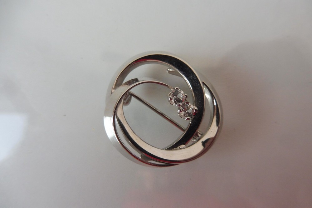 Beautiful, old brooch, 925 silver with 2 stones, Theodor Klotz Teka