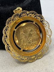 VINTAGE HANDMADE Solid 22K Yellow Gold DIKRAN THE GREAT of ARMENIA Charm Pendant