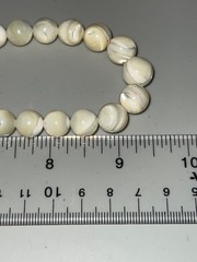 Vintage Round Iridescent Mother of Pearl Graduated Bead Necklace