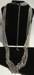 Vintage Unbranded Chain Necklace Silver Super Long Layering 45-56″ Adjustable
