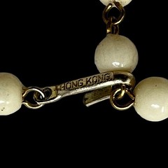 Vintage Yellow Beaded Necklace with Gold Spacer Beads Made in Hong Kong