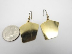 Red White Enamel Royal Flush Gold Tone Cards Dangle Pierced Earrings Vintage