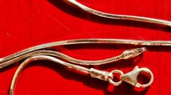 14k yellow gold necklace Italian 18″ faceted snake chain vintage 3.90gr N2998J