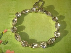 Vtg. EISENBERG BRACELET&TWO PAIRS EARRINGS CLEAR RHINESTONES ALL SIGNED,LOT/SET