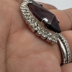 Vintage Rivoli Rhinestone Necklace Unsigned Designer Elegant Estate