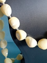 Vtg Balamuti Mother of Pearl Beaded Necklace &Small Spacer Beads 60g Pink Swirls