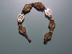 Vintage American Legion Auxiliary 7.25″ Bracelet – Flowers and Rhinestones