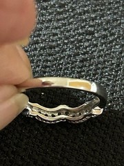 925 Sterling Silver Clear CZ Sparkly Wavy Half Eternity Band Ring 2mm Size 6.75