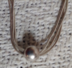 Vintage Triple Strand Sterling Silver Necklace Single Bead 16″ ITALY 925 Cl