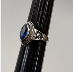 Vintage UAW Ring Sterling Silver Blue Stone 659 UAW General Motors 25 yr