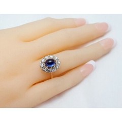 Vintage 14K Karat Solid Two Tone Multi Color Gold Sapphire & Diamond Ring