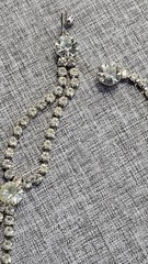 Vintage Silver Tone Faceted Rhinestone Necklace 32in. Fashion