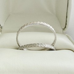 Vtg Women’s Milor Italy Silver 925 Band Eternity Stacking Rings Sz 10 Set of Two