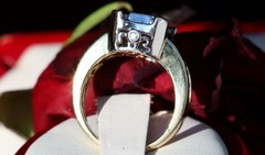 14k multi tone gold size 7 ring 1.25ct diamond invisible set handmade 7.1gr N10