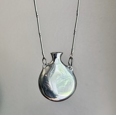 Ultra Rare Early Elsa Peretti Silver 71mm Open Bottle Necklace 1974 Tiffany & Co