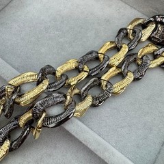 YSL Vintage Chunky Chain Necklace Yves Saint Laurent Gold 70cm Statement Rare